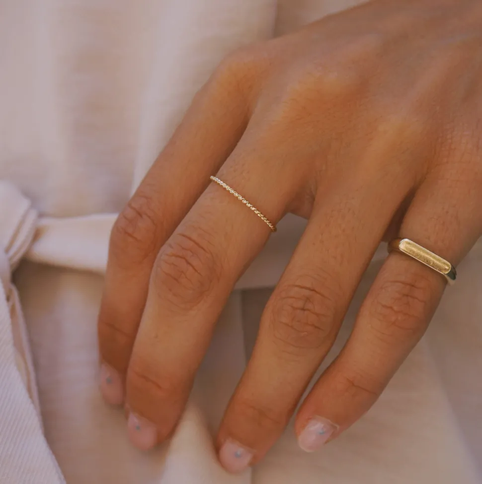 Anillo Cuerda Fina Oro