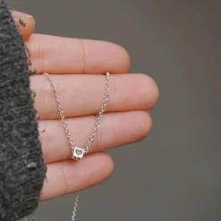 Collar Cubo Cadena Plata