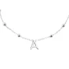 Collar Mini Letra Bolitas Plata